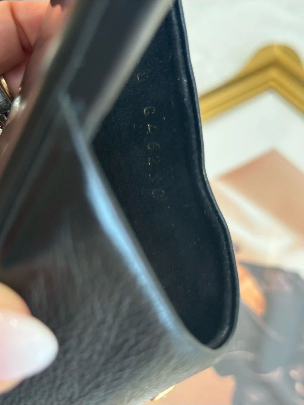 CHANEL Black Leather Crystal CC Chain Slide sandals size 38